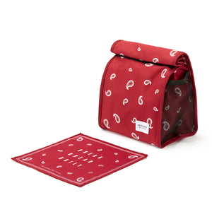 Reusable Insulated LunchSack - Red Paisley