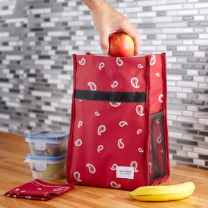 Reusable Insulated LunchSack - Red Paisley